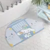 Alfombra de baño de felpa sintética, engrosada y con temática de dibujos animados para uso doméstico, adecuada para dormitorios, absorbente, resistente a las manchas y antideslizante, ideal como felpudo para la entrada del baño