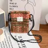 Moda Popular Famosa en Internet Peluche Arcoíris Puntos Lindos Bolso Pequeño Rosa Bolso de Hombro Cruzado Bolso Portátil de Almacenamiento para Compras