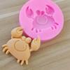Mini molde bonito de decoração de bolo em forma de caranguejo DIY biscoito de chocolate molde de silicone líquido