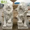 Talla en Piedra Fabricante de Leones de Piedra Tallado Estilo Occidental Tallado Estilo Europeo León de Mármol Blanco Decoración de Animales Adornos para Plaza y Áreas de Entrada de la Comunidad