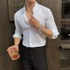 Fw10147 Colección Primavera 2025 Nylon Alta Elasticidad Sin Costuras Recubierto con Pegamento Liso Camisa de Manga Larga para Hombre