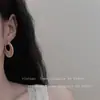 Estilo Ins Bohemio de Vacaciones Pendientes Redondos de Paja Hechos a Mano Pendientes para Foto en la Playa de Mujer Anillo de Oreja de Moda