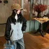 Abrigo para Niñas 2026 Otoño Nuevo Estilo Mediano y Grande Niños Encaje Volantes Bloqueo de Color Cremallera Cárdigan Cárdigan de Cuello Alto Ropa para Niños