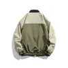 Ropa Vintage 2025 Otoño Nuevo Estilo Japonés Chaqueta Exterior Patchwork con Cuello Alto Unisex Casual Holgada Abrigo de Trabajo