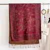 Bufanda Chal Cálido Otoño e Invierno Patrón Clásico de Anacardo Versátil Vintage Borla Imitación Cachemira Bufanda Larga Pañuelo para la Cabeza