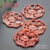 Colgante de Jade Jade Rojo Jade Tricolor Calado Flor de Loto Pez Candado Colgante DIY Estilo Antiguo Accesorios de Solapa Prensados