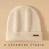 Comercio Exterior Wholesale % Gorro de Punto 100% Cachemira Pura, Estilo Unisex, Engrosado, Gorro Versátil, Gorro Cálido Protector de Orejas