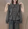 Camisa a Cuadros Estilo Retro Hong Kong con Cuello de Muñeca de Manga Larga para Mujer 2026 Otoño Nueva Elegante Adelgazante Versátil Top de Temperamento
