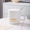Taza de Cerámica Personalizada estilo Nórdico Simple de Alto Valor con Tapa y Cuchara para Taza para Beber de Oficina para Hombres y Mujeres