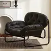 Sillón individual estilo nórdico para sala de estar y balcón, sofá de hierro de color sólido vintage resistente a los arañazos de gato para siesta