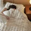 Juego de Ropa de Cama de Terciopelo de Leche de Cuatro Piezas Otoño e Invierno Espesado con Estampado Cubreedredón Sábana de Cama Clase A Terciopelo de Pelo de Conejo Lujo Ligero Tacto de Alta Gama Ropa de Cama