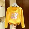 Camiseta de manga larga de algodón puro para niñas, top casual, camisa básica elegante para niños, adecuada para niños mayores, colección primavera y otoño 2026