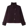 Nueva colección de otoño: Abrigo corto de moda y casual para mujer, estilo europeo y americano, de corte holgado, con cuello alto