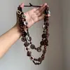 Estilo Étnico Retro Bohemio Collar de Concha de Coco Multicolor en Capas Accesorios de Joyería Tribal Cadena de Suéter de Gama Alta