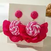 Accesorios Yongge Estilo Étnico Vacacional Pendientes de Flor Tejida Hechos a Mano Pendientes de Playa Elegantes y de Alta Gama
