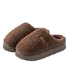 Pantuflas de algodón con suela gruesa para hombre, nuevo estilo otoño/invierno 2026, pantuflas para casa de interior, esponjosas y cálidas, antideslizantes y silenciosas