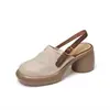 Sandalias Plataforma Huecas de Suela Gruesa para Mujer 2026 Nuevo Verano con Tacón Grueso, Punta Redonda, Tira Única, Talón Abierto, Zapatos Estilo Romano