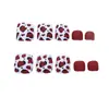 Manicure Mais Vendida Transfronteiriça 24 Peças Moda Clássica Estampa de Leopardo Textura Fosca Quadrado Curto Usável Unhas dos Pés Atacado