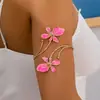 Pulsera de Brazo Artística de Moda Europea y Americana de Nuevo Estilo con Flor de Esmalte Personalizada para Mujer, Versátil para el Uso Diario y Fiestas