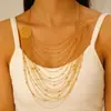 Collar de Capas Estilo Étnico de Oriente Medio Vintage Transfronterizo, Pulsera de Metal Dorado Resistente de Múltiples Capas, Cadena para la Muñeca, Accesorios de Cadena para la Cintura