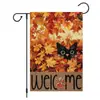 Bandera de Jardín de Acción de Gracias Transfronteriza Nueva Decoración de Otoño para Patio Bandera de Lino con Estampado de Calabaza y Hoja de Arce Bandera de Doble Cara