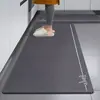 Alfombrilla Moderna Simple de Diatomeas Secas para Velocidad del Viento, Alfombrilla Larga Absorbente de Agua y Aceite, Alfombrilla para Pies Doméstica Resistente a la Suciedad Antideslizante