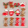 Luvas de Doce de Natal Capa de Celular Acessórios de Resina Grampo de Cabelo Pacote de Material para Decoração de Chapéu de Natal DIY