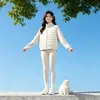 Nova Jaqueta de Algodão Canelada Estilo Coreano Petite para Mulheres, Casaco de Algodão Estilo Preguiçoso Outono/Inverno 2026, Peça de Roupa Externa Leve na Moda