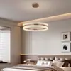 Lámpara de araña de cristal de lujo ligero para sala de estar, estilo italiano minimalista, lámpara circular de alta gama para hotel y villa, accesorio de iluminación LED de protección ocular, hierro