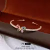 Pulsera Abierta Mariposa Color Zircón Transfronteriza Ins Pulsera Dopamina Moda de Nicho Joyería de Alta Gama Venta al por Mayor