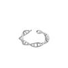 Anillo geométrico entrelazado de plata de ley 925 de línea cuadrada para mujer, anillo de hilo ADN de temperamento de alto sentido, apertura ajustable