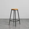 Banqueta de bar moderna minimalista com encosto, cadeira de bar alta de ferro com pernas de madeira maciça retrô, cadeira de bar estilo americano