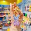 Nuevo Llavero de Conejo Transparente Cristalino con Degradado Original Lindo Moderno Exquisita Muñeca de Resina Llavero Colgante para Mujeres