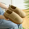 Pantuflas de Algodón y Lino Transpirables para Personas de Mediana Edad y Mayores, Suela Suave, Velcro, para Pies Hinchados, Pies Anchos, Fáciles de Poner, Unisex, Zapatos para el Hogar de Interior/Exterior