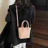 Bolsas Texturizadas de Alta Gama para Mujer 2026 Nuevo Bolso de Mano de Moda Tendencia Bolso Cubo Bolso de Hombro Cruzado Casual Retro