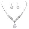 Conjunto de dos piezas de collar y pendientes con forma de gota de agua de circonita y flores de lujo, estilo europeo y americano, con diseño de mujer, pulsera de diamantes de alta gama con giro completo.