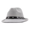 Sombrero de jazz con remaches de ala corta y dobladillo, estilo británico y europeo, estilo retro, pequeño, de lana, para hombres y mujeres, para parejas.