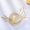Broche de Perla de Agua Dulce Broche de Zircón Corsage de Temperamento Elegante Pin para Traje de Abrigo de Moda Traje Creativo