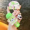 Hugging Panda Transfronteiriço Panda Flor de Cerejeira Gravador Microfone Chaveiro Microfone Mini Brinquedo Pingente Comércio Exterior Atacado