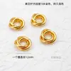 Anillo Retorcido Nudoso de Acero de Titanio Colgante al Vacío Chapado Color Oro 18K Conservación del Color Anillo de Cuentas Tres en Uno Accesorios para Joyería DIY Venta al Por Mayor