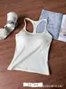 Camisole Retro Americana Picante Feminina com Decote Quadrado Costas Nuas Alça no Pescoço com Bojos Embutidos Fixos Lingerie Roupa Externa Colete Integrado