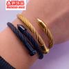 Pulsera de Cuerda de Alambre Elástico Trenzado Abierto de Acero Inoxidable Impermeable Acero Titanio que No se Desvanece Uña Pulsera Pulsera de Venta Caliente