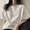 Playera de Algodón de Manga Corta para Mujer Verano Nueva Holgada Combinable Ajustada Casual Peso Pesado Ins Alta Calle Hombro Ropa de Moda
