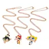 Colar Pingente Gota de Óleo Liga Meninas Superpoderosas Joias Desenho Animado Fofo Pingente Anime Colar Bff Amiga