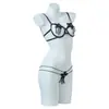 Lencería Sexy Sexy Conjunto de Dos Piezas Sujetador Push-Up con Aros de Tres Puntos Calzones de Entrepierna Abierta Floral Soluble en Agua 487