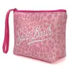 Moda Europeia e Americana Estampa de Leopardo Material de Mergulho Bolsa de Cosméticos Design de Nicho Bolsa para Batom e Cosméticos Bolsa de Higiene Pessoal Portátil para Viagem