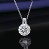 Xiaohongshu Kuaishou Douyin Celebridad de Internet Transmisión en Vivo Collar Chapado en Plata Piedra de Alto Carbono Diamante Cuadrado Gota de Agua Forma de Pera Colgante Femenino Venta al por Mayor