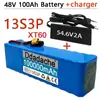 Paquete de Batería de Litio 48V 13S3P 18650 54.6V para Bicicleta y Scooter con BMS Paquete de Batería de Litio Transfronterizo