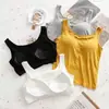 Camisola de Modal para Mulheres, Camada Base Fina para Usar por Cima, Costas Bonitas, Versátil com Bojos, Top Tubo Curto Integrado
