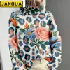 Otoño e Invierno Versátil Europeo y Americano Transfronterizo Amazon Nuevo Modelo E127 Suéter de Punto para Mujer Cuello Alto